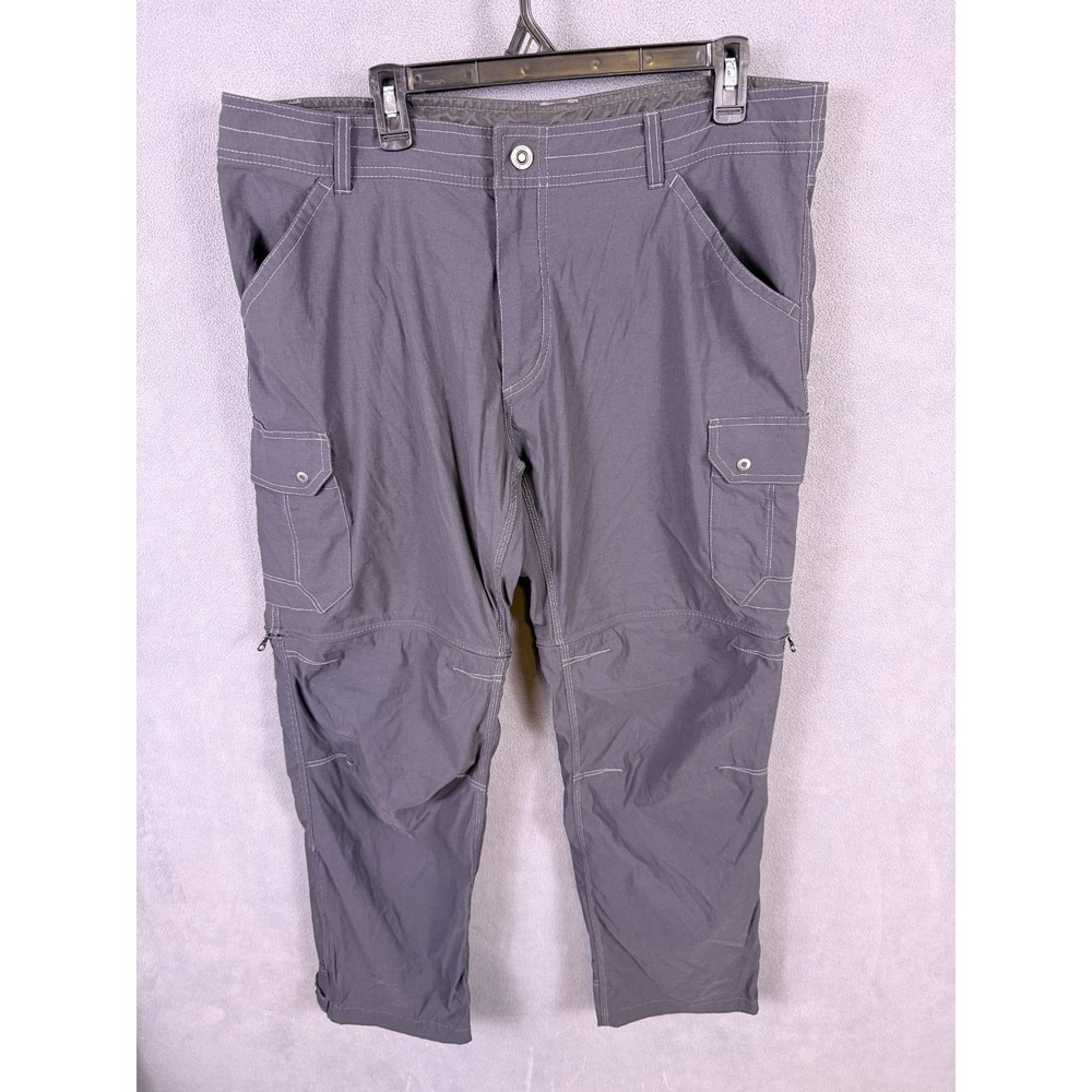 KUHL Renegade Convertible Pants Mens 38x30 Gray Stealth Hiking Cargo Gorpcore